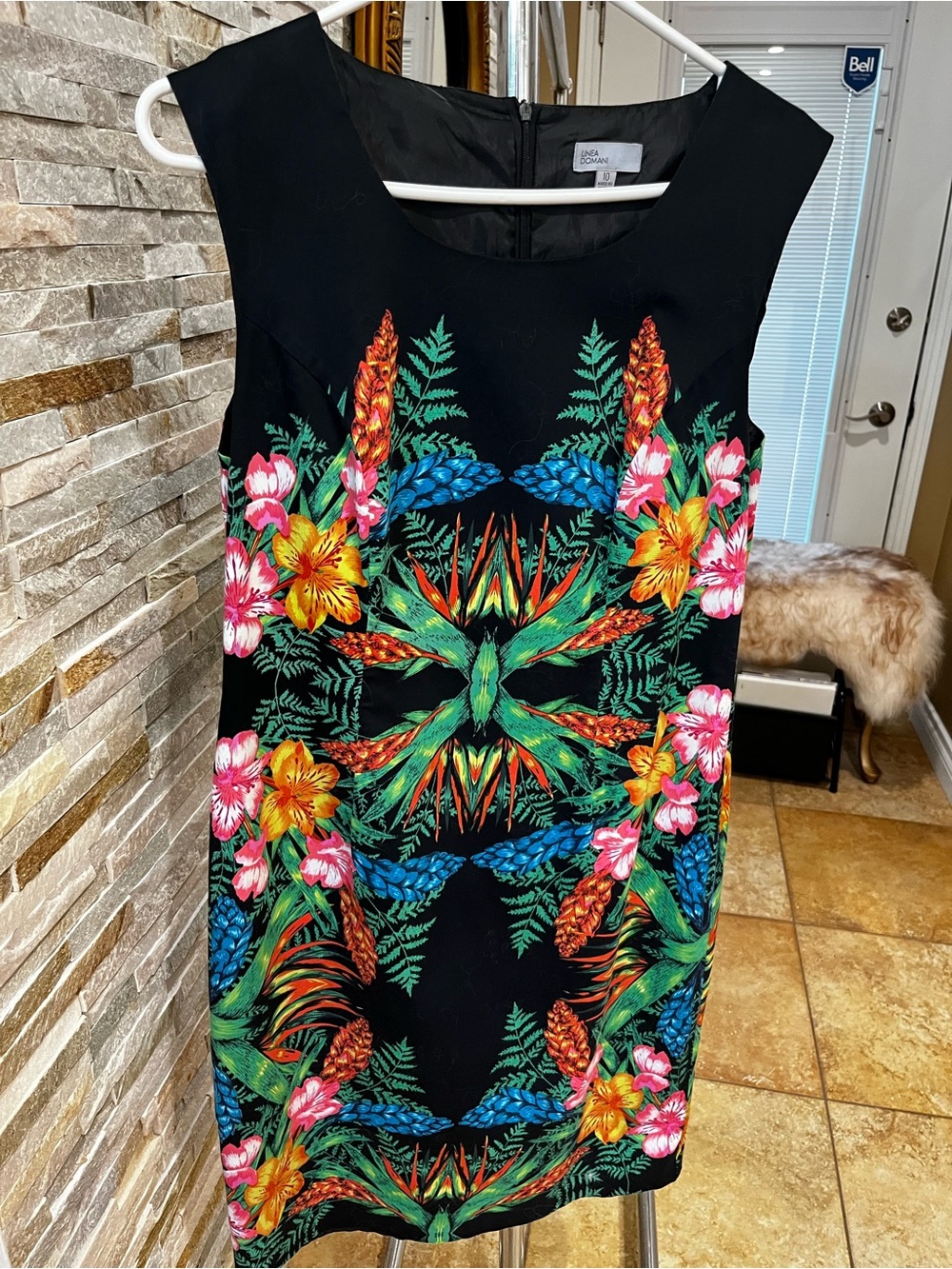 Lines Domani Tropical Sheath Dress EUC